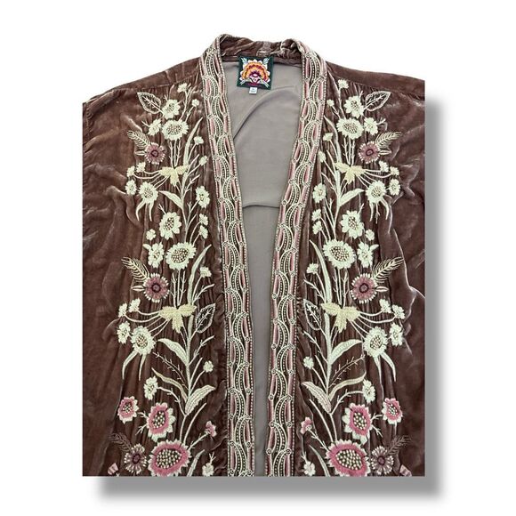 Johnny Was Velvet Embroidered Kimono Extra Large - Picture 2 of 6